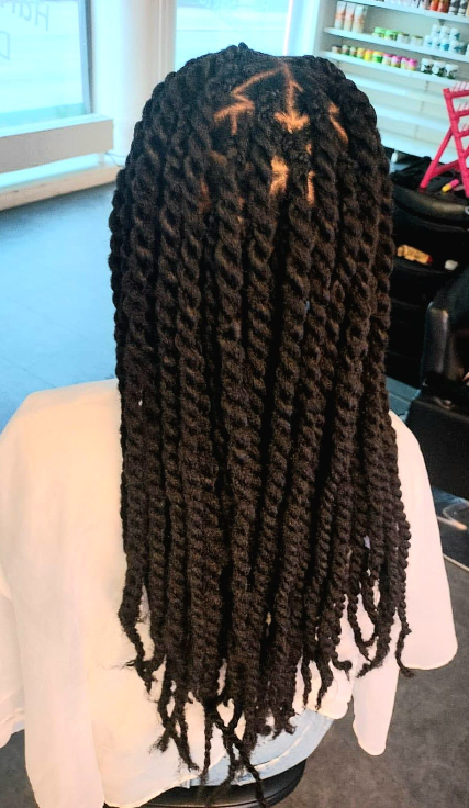 Långa boxbraids